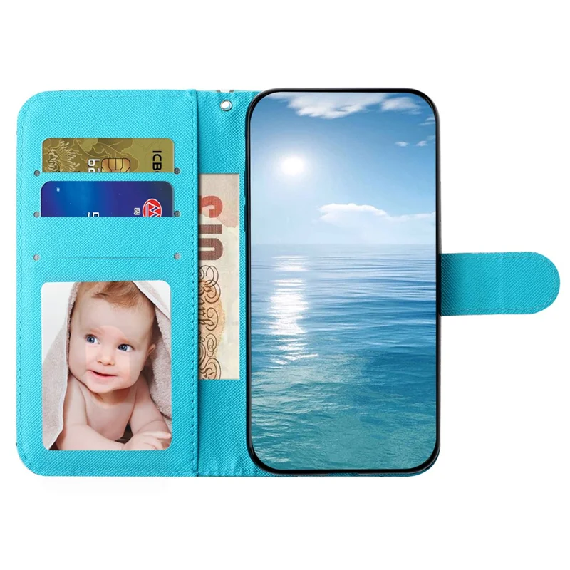 For Samsung Galaxy S24 Ultra Leather Cover Flip Stand 3D Pattern Printed Phone Case - Snow Wolf