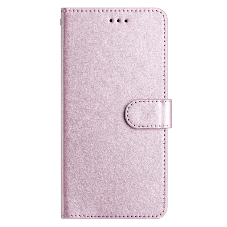 Phone Case for Samsung Galaxy A15 4G PU Leather Silk Texture Wallet Stand Cover with Strap - Light Purple