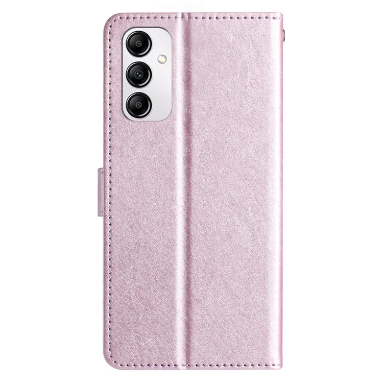 Phone Case for Samsung Galaxy A15 4G PU Leather Silk Texture Wallet Stand Cover with Strap - Light Purple