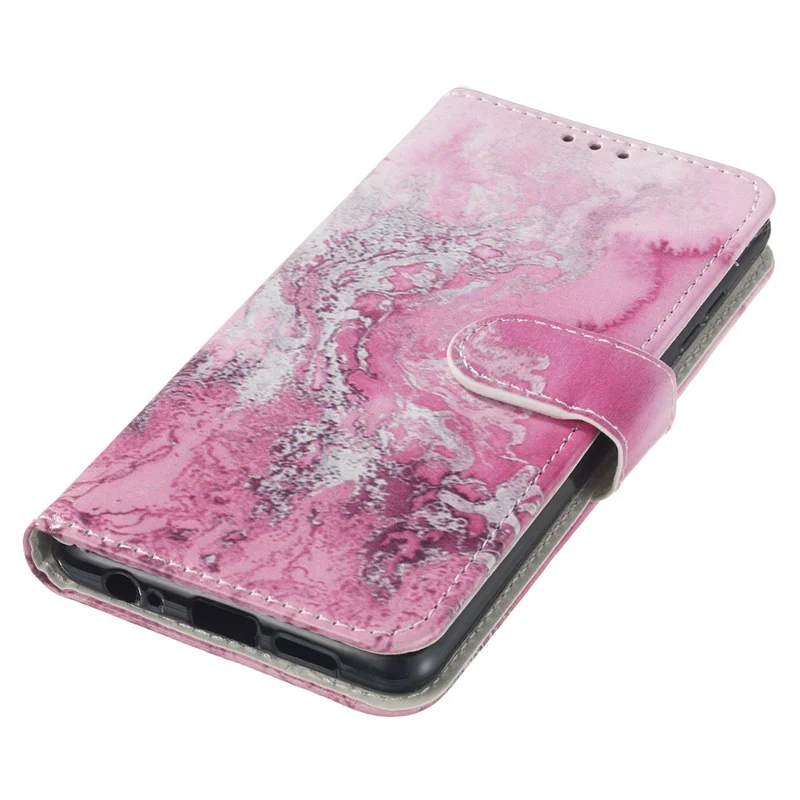 Custodia per Samsung Galaxy A15 5G in ecopelle con portafoglio e motivo - Rosa Acqua di Mare