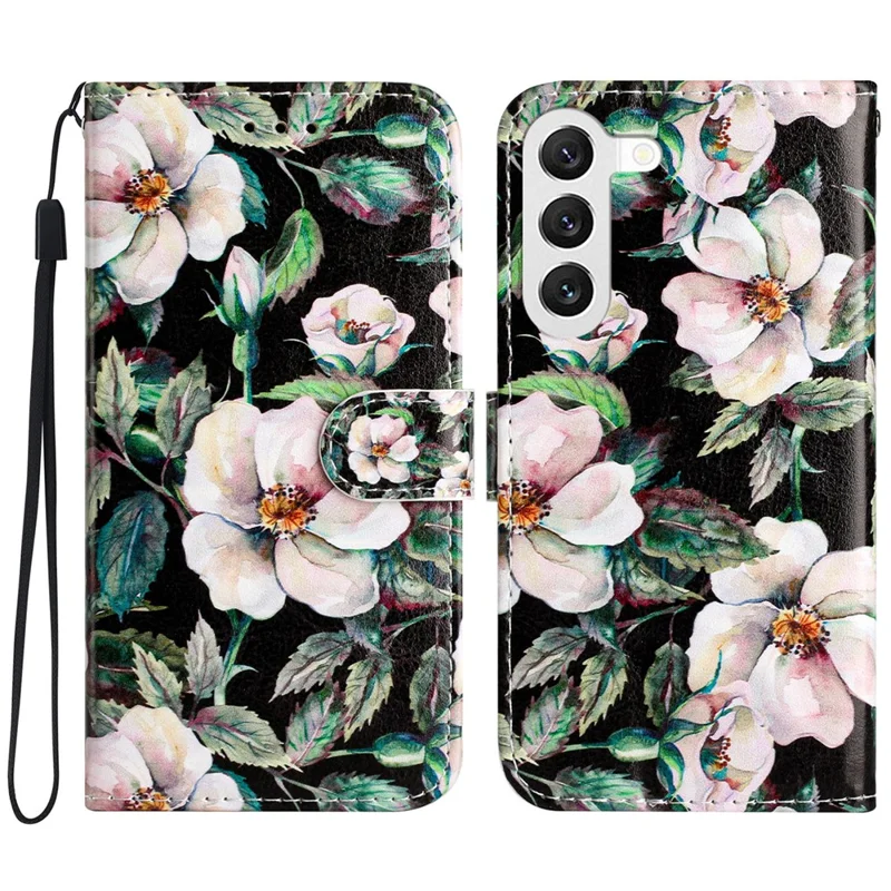 For Samsung Galaxy S24 Case PU Leather Pattern Printing Design Phone Cover - Magnolia