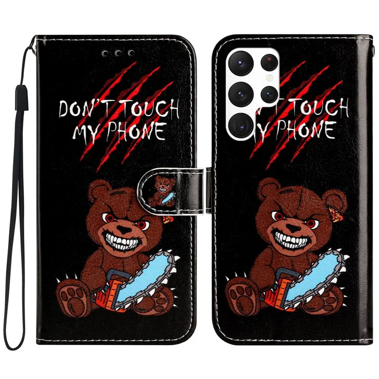 Для Samsung Galaxy S24 Ultra Case Flip PU Leather Magnetic Protective Phone Cover - Не трогайте мой телефон