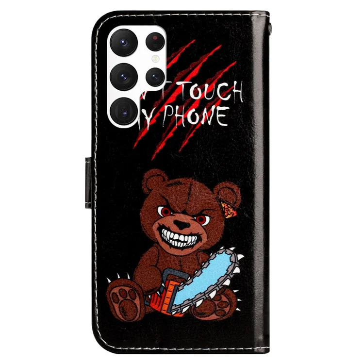 Для Samsung Galaxy S24 Ultra Case Flip PU Leather Magnetic Protective Phone Cover - Не трогайте мой телефон