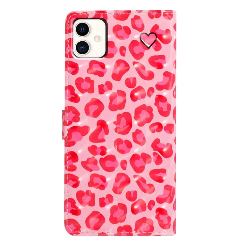 For Samsung Galaxy A04 4G (164.4 x 76.3 x 9.1 mm) Case 3D Pattern Leather Phone Cover - Pink Leopard Print