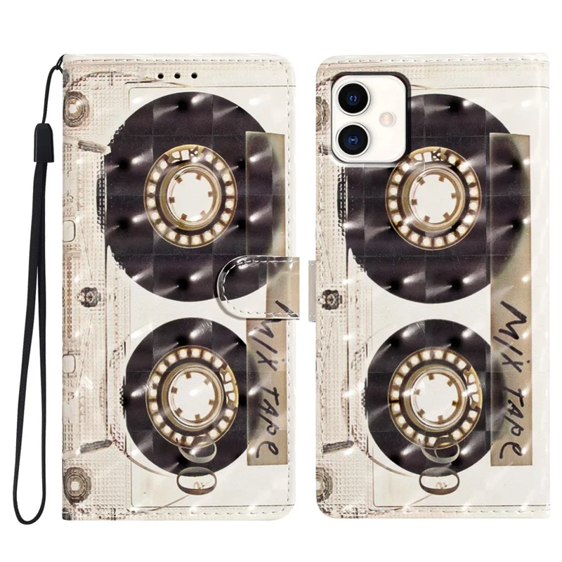 For Samsung Galaxy A04 4G (164.4 x 76.3 x 9.1 mm) Case 3D Pattern Leather Phone Cover - Tape