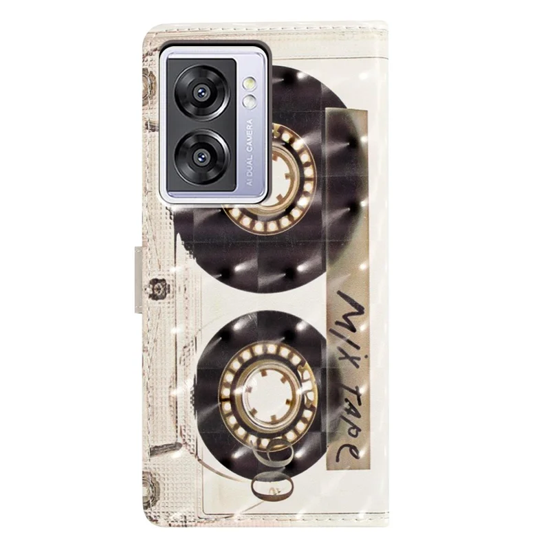 For Oppo A57 4G / A57 (2022) 5G / A77 5G Case 3D Pattern Printing Phone Leather Cover - Tape