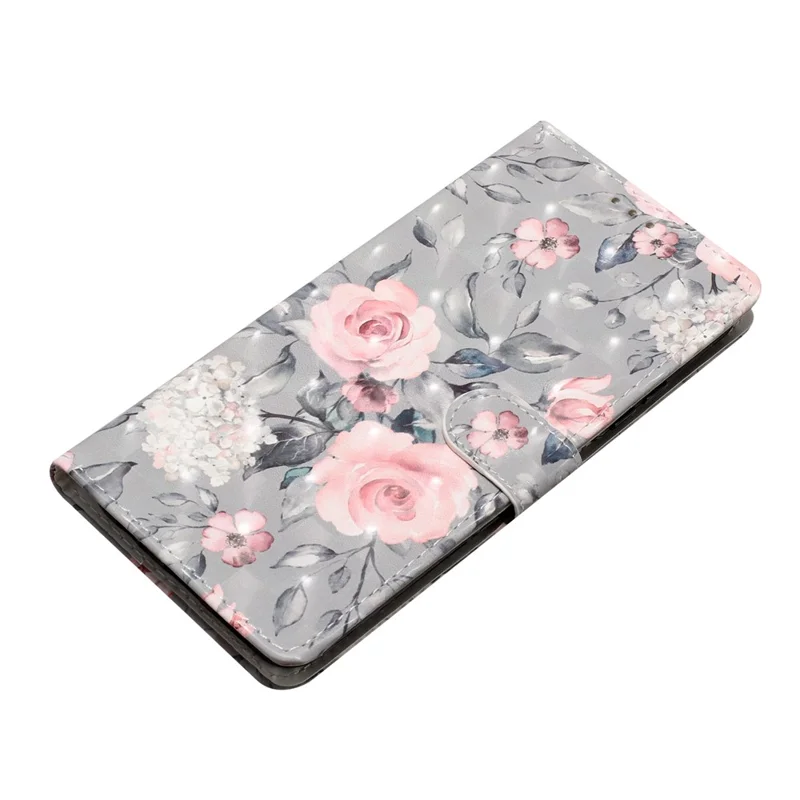 For Oppo A57 4G / A57 (2022) 5G / A77 5G Case 3D Pattern Printing Phone Leather Cover - Flowers