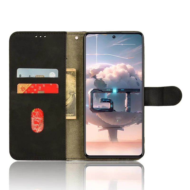 Für das Infinix GT 10 Pro 5G Handyhülle, Ständer, Geldbörse, Leder-Handyhülle - Schwarz