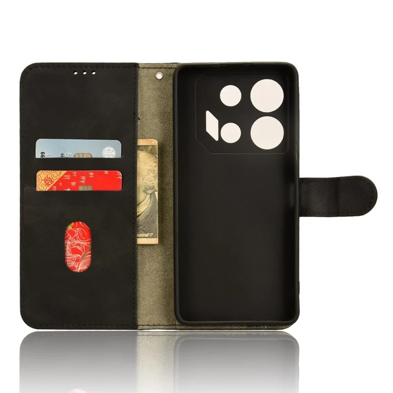 Für das Infinix GT 10 Pro 5G Handyhülle, Ständer, Geldbörse, Leder-Handyhülle - Schwarz