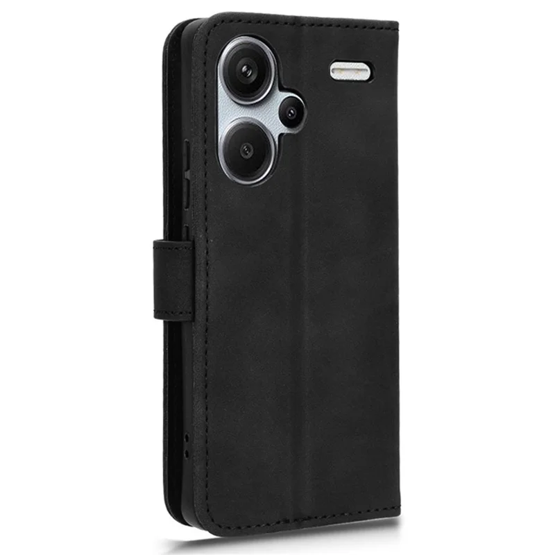 For Xiaomi Redmi Note 13 Pro+ 5G Case Skin-touch Leather Phone Cover - Black