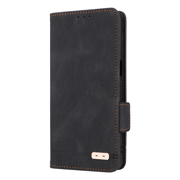 Per Motorola Moto G54 5G Custodia PU Leather Wallet Hardware Decor Cover - Nero