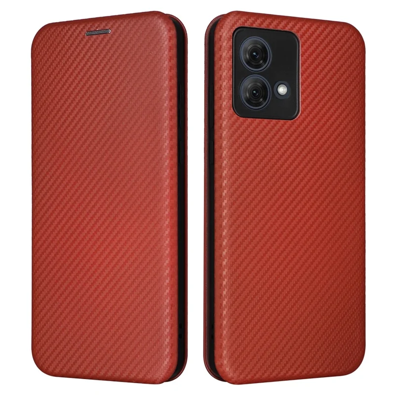 For Motorola Moto G84 5G Case Leather Stand Cover with Card Holder - Brown