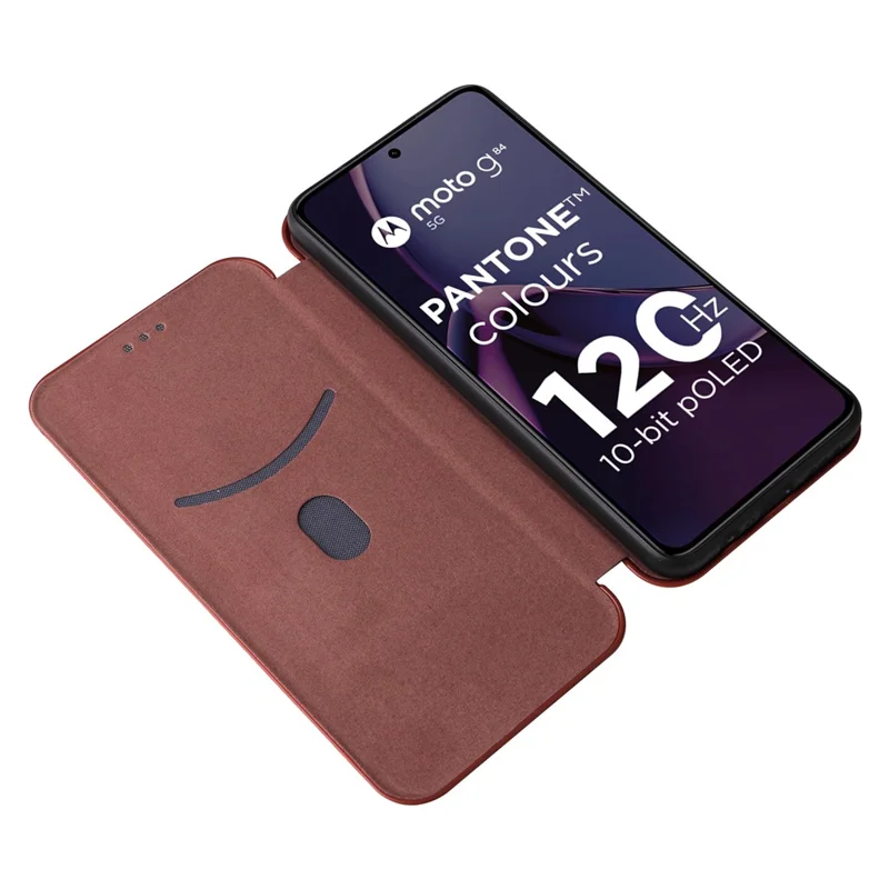 For Motorola Moto G84 5G Case Leather Stand Cover with Card Holder - Brown