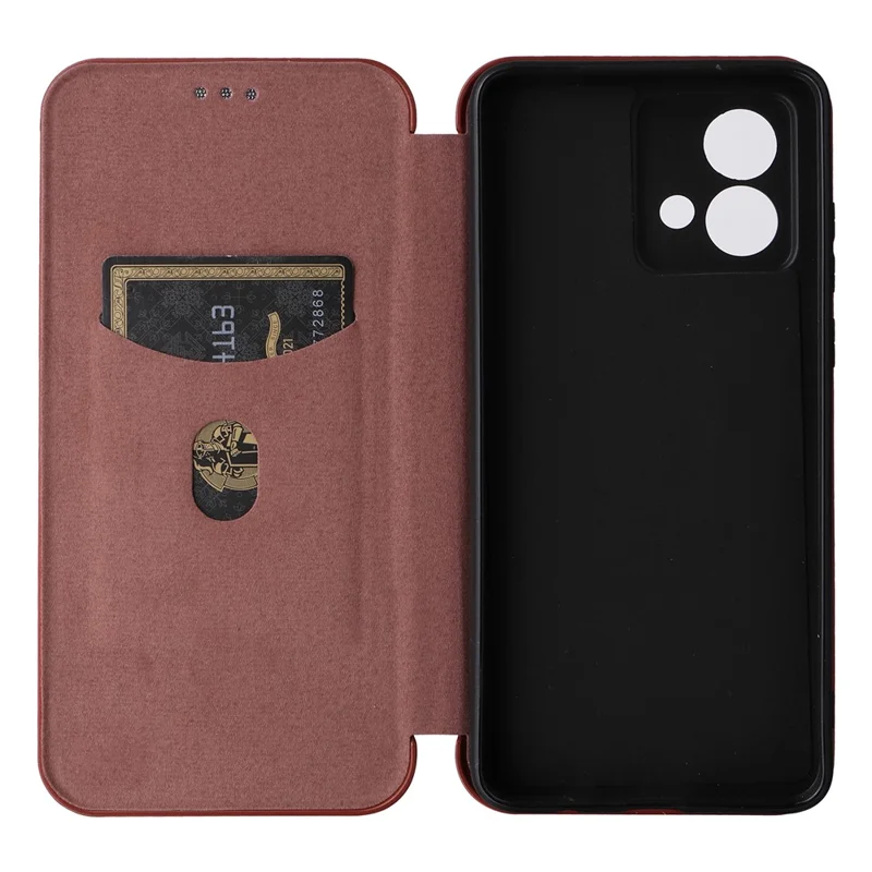 For Motorola Moto G84 5G Case Leather Stand Cover with Card Holder - Brown