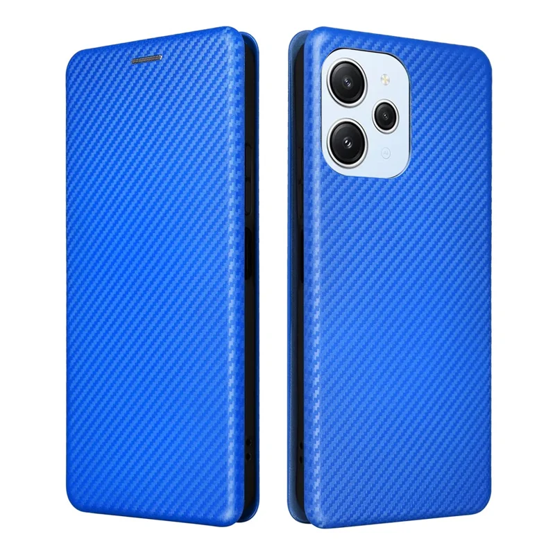 Para Xiaomi Redmi 12 4G / 5G (Global) / Note 12R 5G / Poco M6 Pro 5G Capa com Suporte para Cartão em Couro - Azul