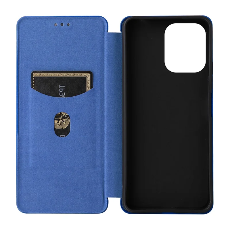 Para Xiaomi Redmi 12 4G / 5G (Global) / Note 12R 5G / Poco M6 Pro 5G Capa com Suporte para Cartão em Couro - Azul