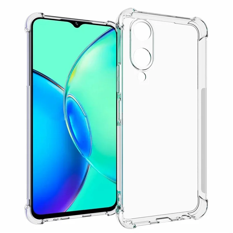 Pour le vivo Y17s 4G Case Flexible TPU Anti-slip Anti-drop Transparent Phone Back Cover