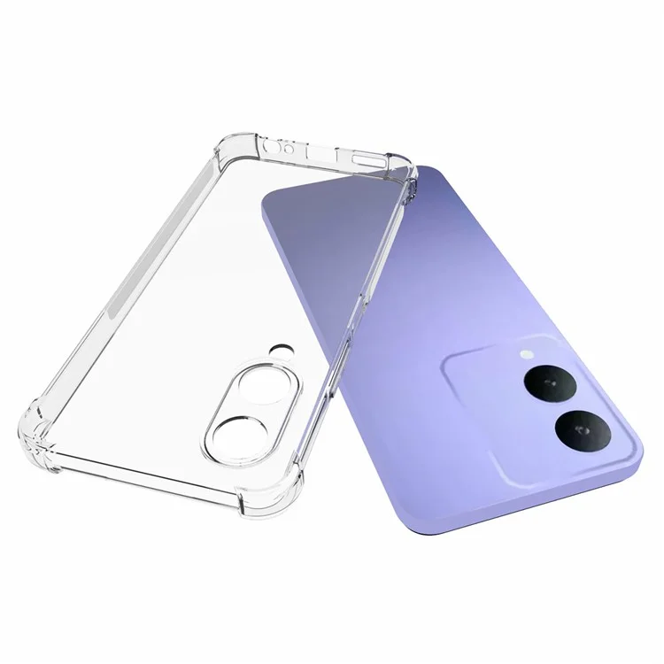 Pour le vivo Y17s 4G Case Flexible TPU Anti-slip Anti-drop Transparent Phone Back Cover