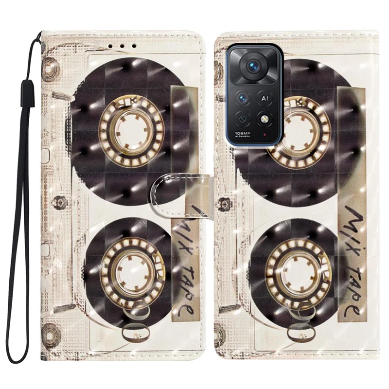 Phone Cover for Xiaomi Redmi Note 11 Pro 4G (Mediatek) / Note 11 Pro 5G (Qualcomm) / Note 12 Pro 4G Case with Wallet Stand - Tape