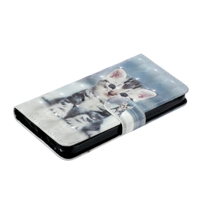 For Oppo A38 4G / A18 4G Cover 3D Pattern Print Leather Wallet Phone Case - Cat