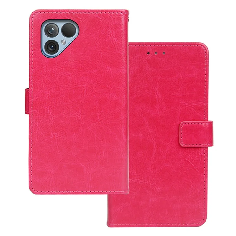 IDEWEI For Fairphone 5 Case Crazy Horse Texture Wallet Leather Cover - Rose
