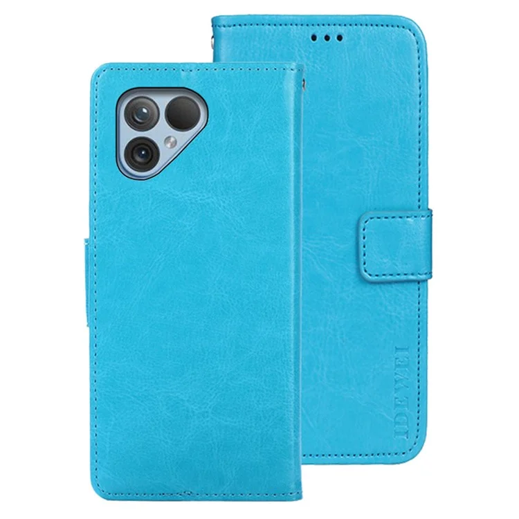 IDEWEI For Fairphone 5 Case Stand Wallet Phone Leather Cover - Sky Blue