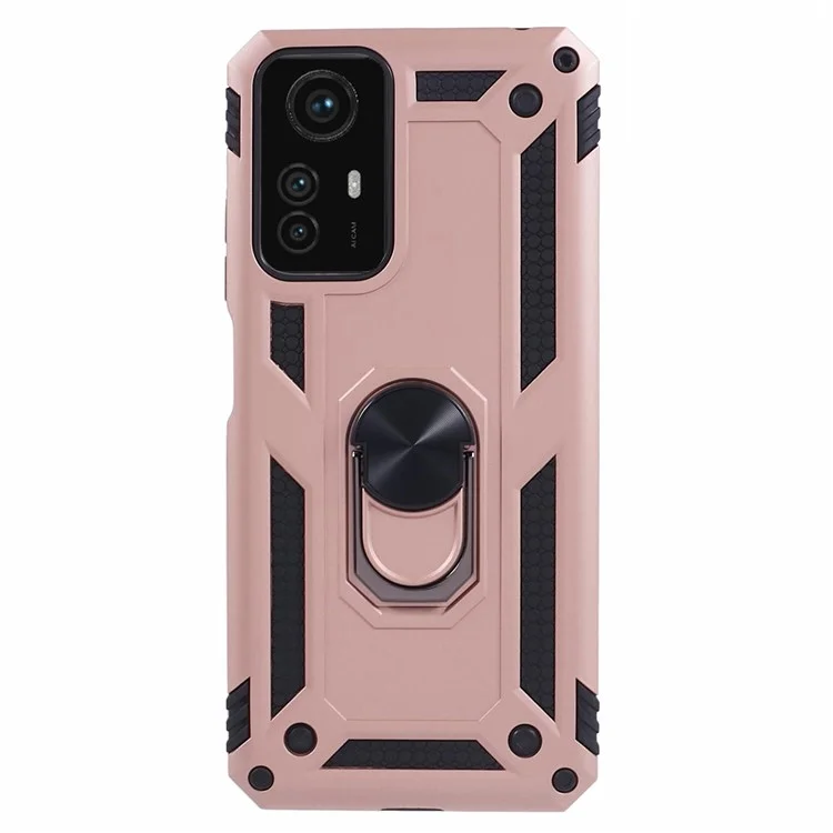 For Xiaomi Redmi Note 12S 4G Case Ring Kickstand TPU+PC Phone Cover - Rose Gold