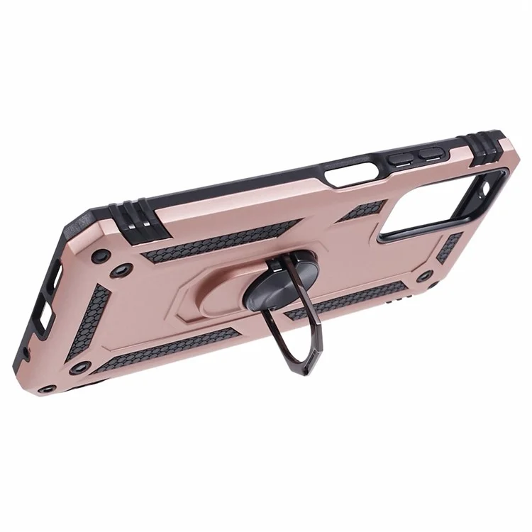 For Xiaomi Redmi Note 12S 4G Case Ring Kickstand TPU+PC Phone Cover - Rose Gold