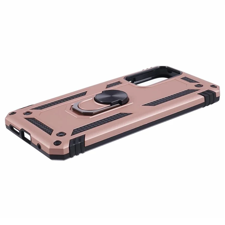 For Xiaomi Redmi Note 12S 4G Case Ring Kickstand TPU+PC Phone Cover - Rose Gold