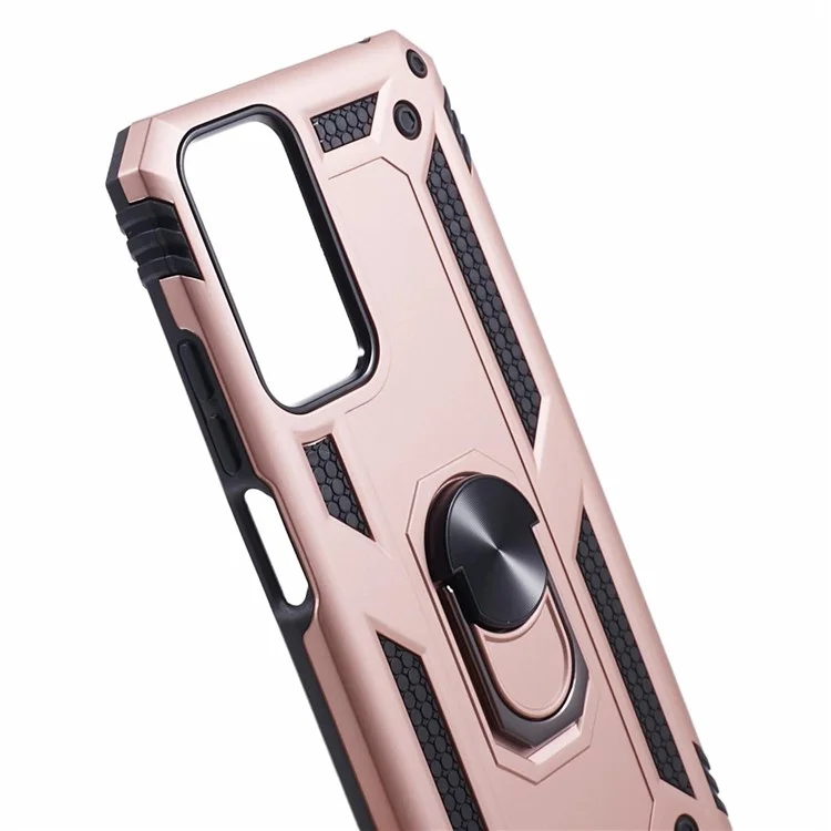 For Xiaomi Redmi Note 12S 4G Case Ring Kickstand TPU+PC Phone Cover - Rose Gold