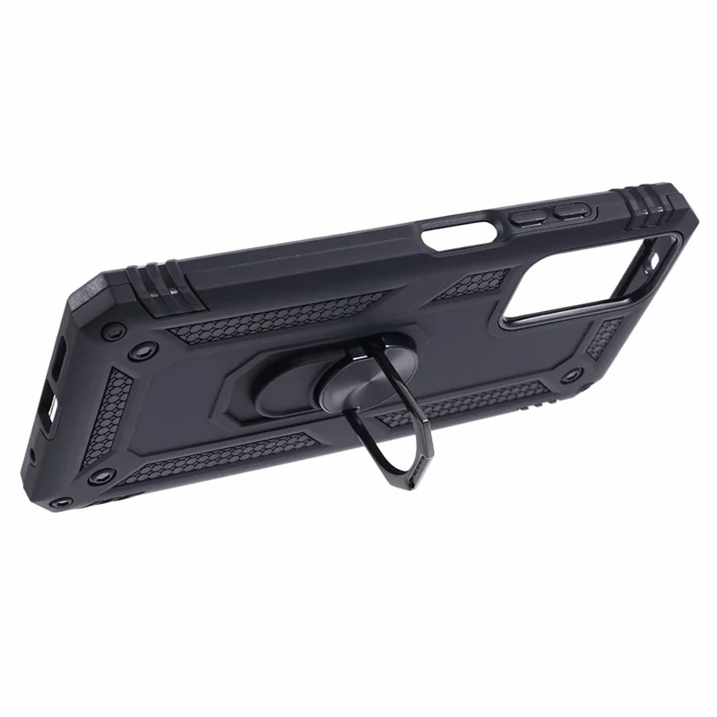 For Xiaomi Redmi Note 12S 4G Case Ring Kickstand TPU+PC Phone Cover - Black