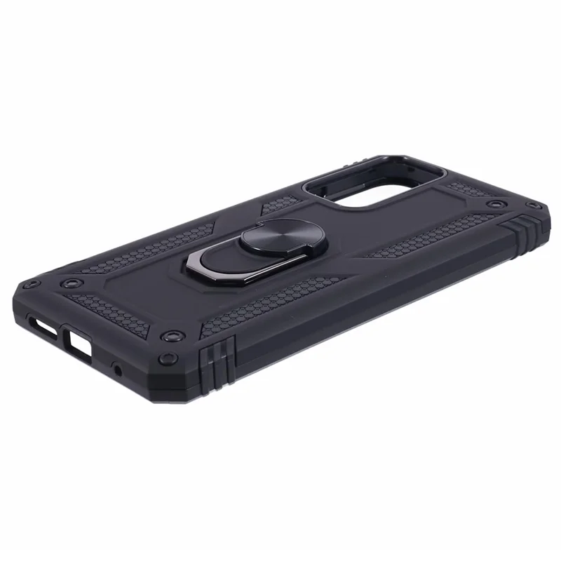 For Xiaomi Redmi Note 12S 4G Case Ring Kickstand TPU+PC Phone Cover - Black
