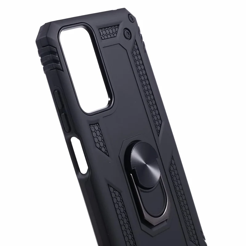 For Xiaomi Redmi Note 12S 4G Case Ring Kickstand TPU+PC Phone Cover - Black