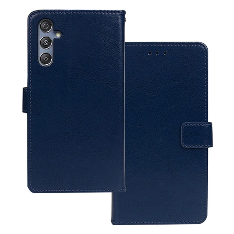 IDEWEI Para Samsung Galaxy M34 5G / F34 5G Capa Carteira Suporte de Couro - Azul