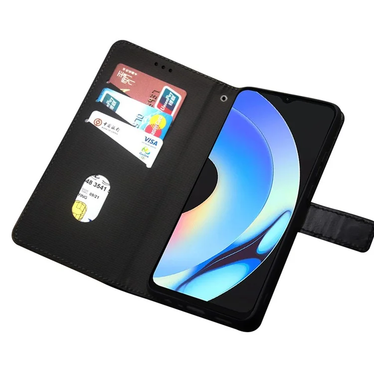 IDEWEI per Realme C53 (Global) / C53 (India) / C51 Copertina con slot per schede Splicing Color PU Leather Phone Case - Nero