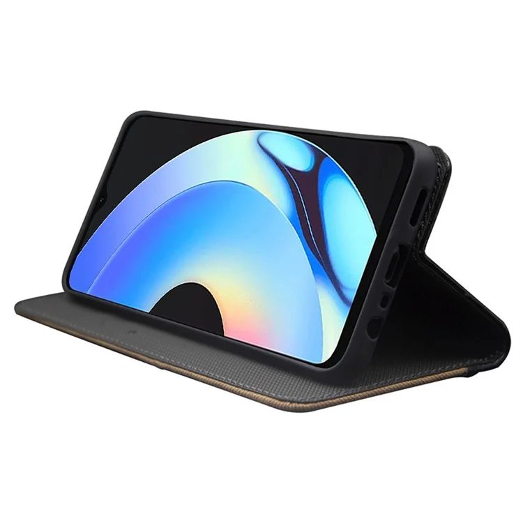 IDEWEI per Realme C53 (Global) / C53 (India) / C51 Copertina con slot per schede Splicing Color PU Leather Phone Case - Nero