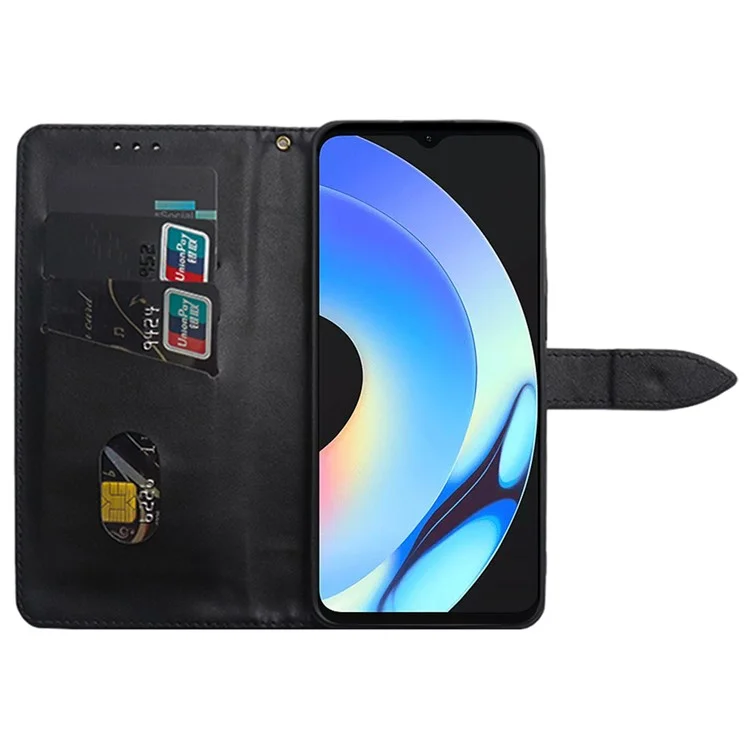 IDEWEI Pour Realme C53 (Global) / C53 (Inde) / C51 Étui de protection en cuir avec fentes pour cartes à l'épreuve des chutes - Rouge