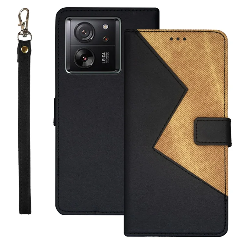 IDEWEI For Xiaomi 13T / 13T Pro / Redmi K60 Ultra Case Card Slots PU Leather Stand Drop-proof Phone Cover - Black