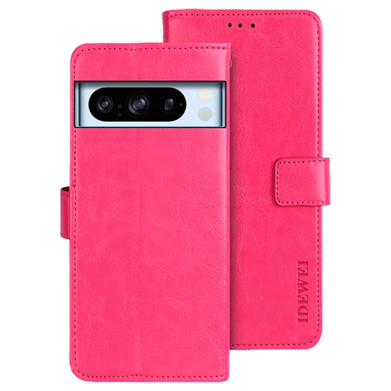 IDEWEI For Google Pixel 8 Pro Case Shockproof Leather Wallet Stand Mobile Phone Cover - Rose
