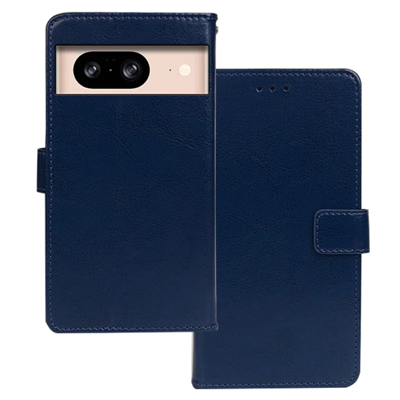 IDEWEI Shockproof Phone Cover for Google Pixel 8 Case PU Leather Wallet Phone Case - Blue