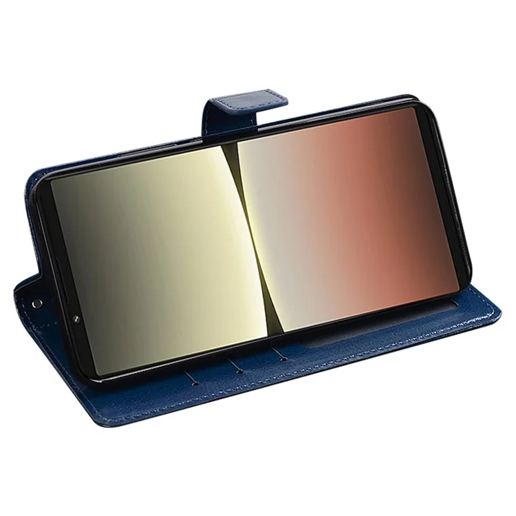 IDEWEI Phone Protector For Sony Xperia 1 V Case Wallet Stand PU Leather Phone Cover - Blue