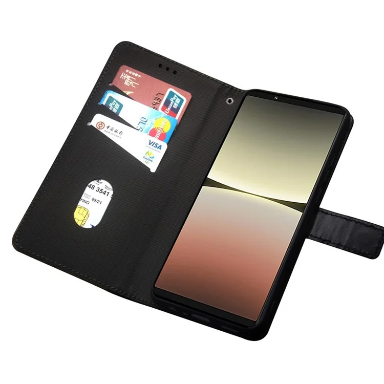 IDEWEI For Sony Xperia 1 V Case PU Leather Stand Card Slots Cell Phone Cover Shell - Green