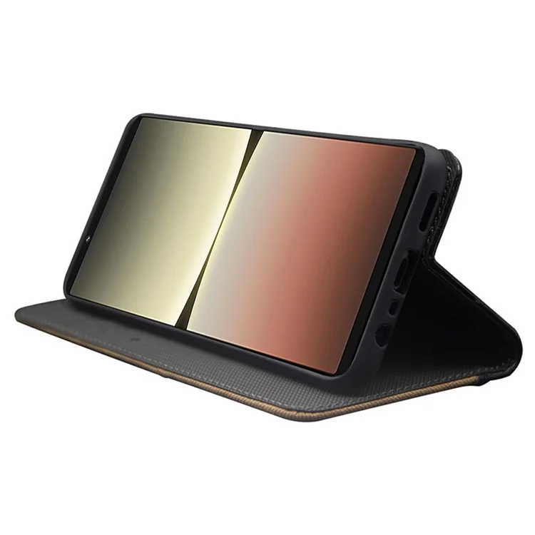 IDEWEI For Sony Xperia 1 V Case PU Leather Stand Card Slots Cell Phone Cover Shell - Green