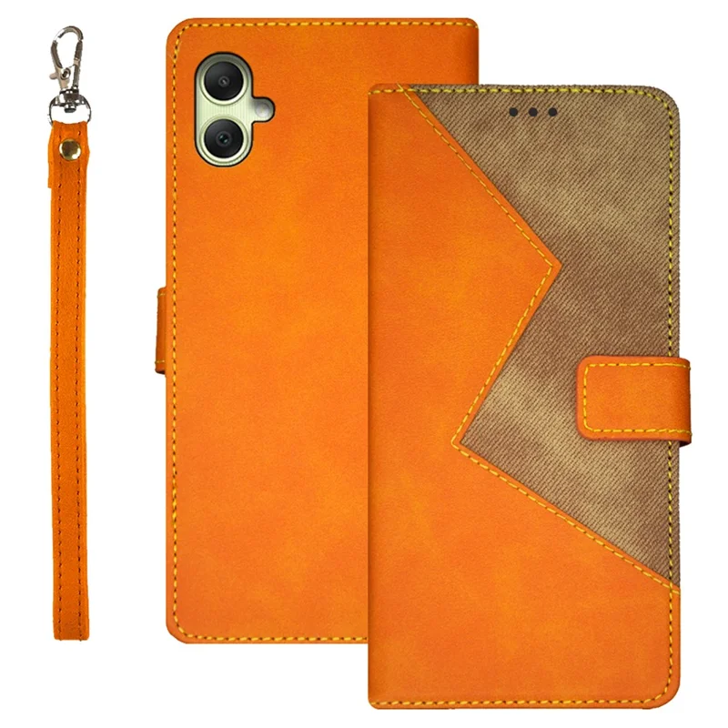 IDEWEI For Samsung Galaxy A05 4G Case Shockproof Leather Phone Stand Shell with Card Slots - Yellow