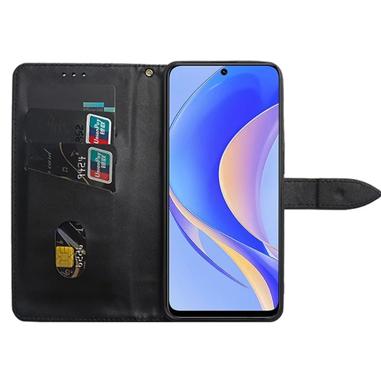 IDEWEI Para Huawei Mate 60 Funda de Piel de PU con Soporte y Soporte para Tarjetas - Negro