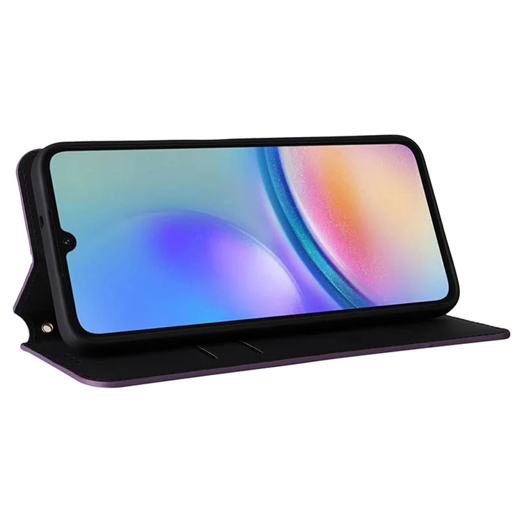For Samsung Galaxy A05s 4G / M14 4G Case Magnetic Closing Leather Wallet Cover - Purple