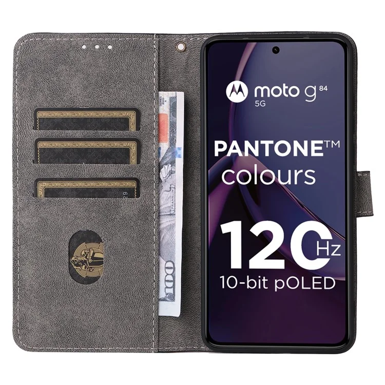 Para Motorola Moto G84 5G Capa Bloqueio RFID Carteira Anti-queda Capa de Telefone com Alça - Preto