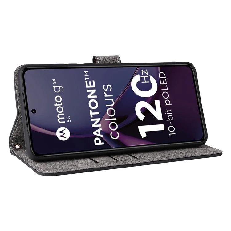 Para Motorola Moto G84 5G Capa Bloqueio RFID Carteira Anti-queda Capa de Telefone com Alça - Preto