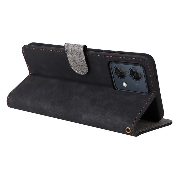 Para Motorola Moto G84 5G Capa Bloqueio RFID Carteira Anti-queda Capa de Telefone com Alça - Preto
