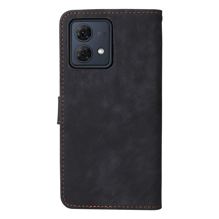 Para Motorola Moto G84 5G Capa Bloqueio RFID Carteira Anti-queda Capa de Telefone com Alça - Preto